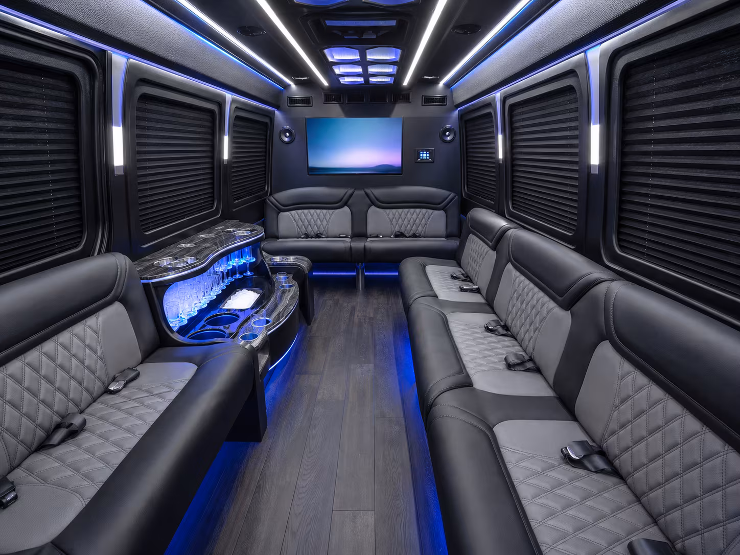 warehouse distribution center and industrial park shuttle sprinter van service in stamford